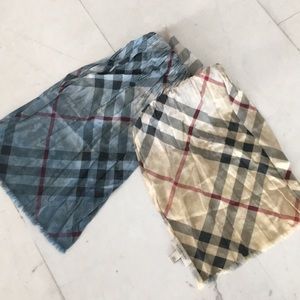 Authentic Burberry Ombré Silk Crinkled Scarf